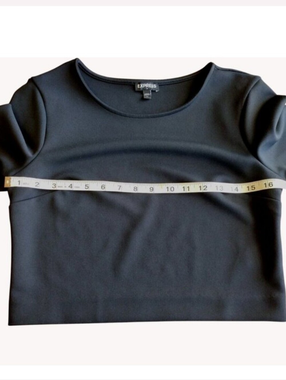 Express Top Small Cropped Knit Short Sleeve - Picture 3 of 9